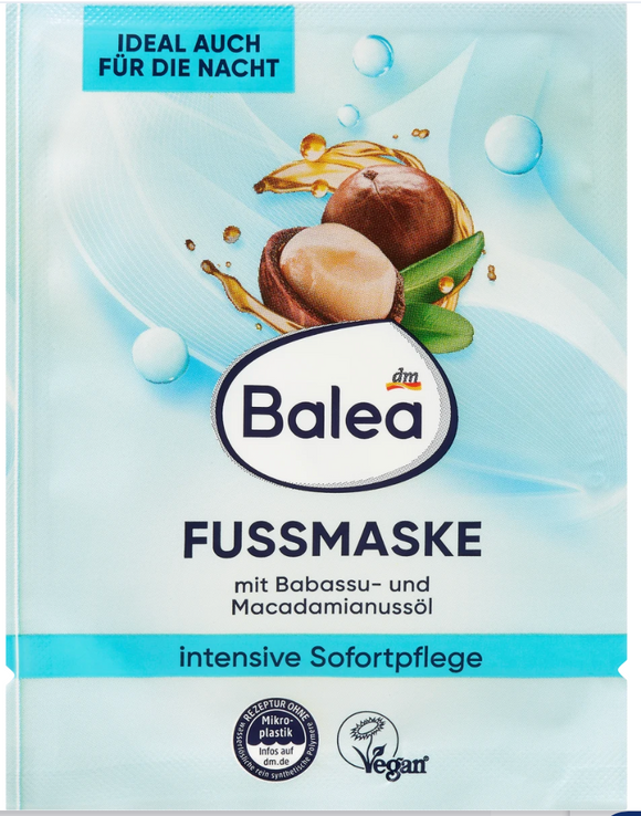 Fußmaske mit Babassu- & Macadamianussöl, 15 ml / Máscara para pies con aceite de babasú y nuez de macadamia