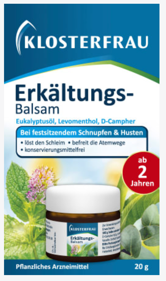 Klosterfrau Erkältungs-Balsam, 20 g (Ab 2 Jahren) / Bálsamo Klosterfrau, 20 g (Desde los 2 años)