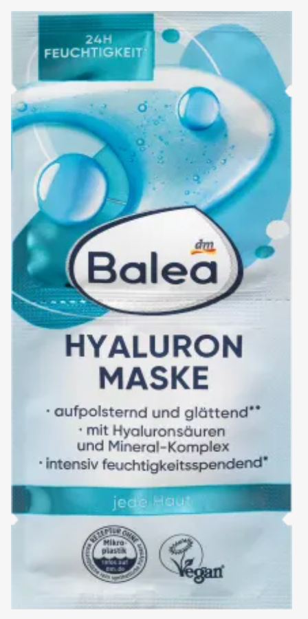 Balea Gesichtsmaske Hyaluron (2x8 ml), 16 ml / Mascarilla facial hidratante con ácido hialurónico