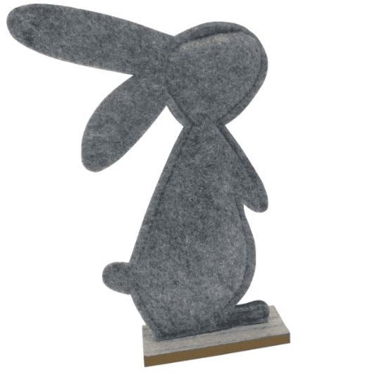 Filzaufsteller Hase stehend grau, 25,5 cm / Conejo - Decoración de Pascua de Resurrección