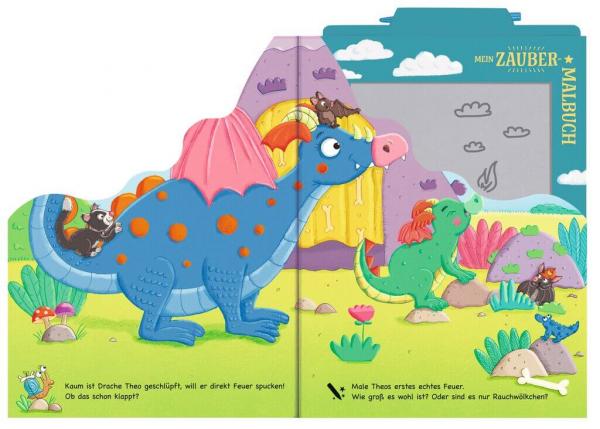 Mein Zaubermalbuch - Drache Theo ganz groß - Zaubertafel mit Stift