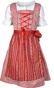 Kinder Dirndl 3 teilig, rot, talla 4-5 años
