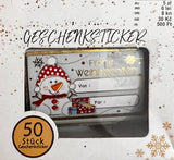 Geschenksticker auf deutsch, 50 Stück / Pegatinas para regalos