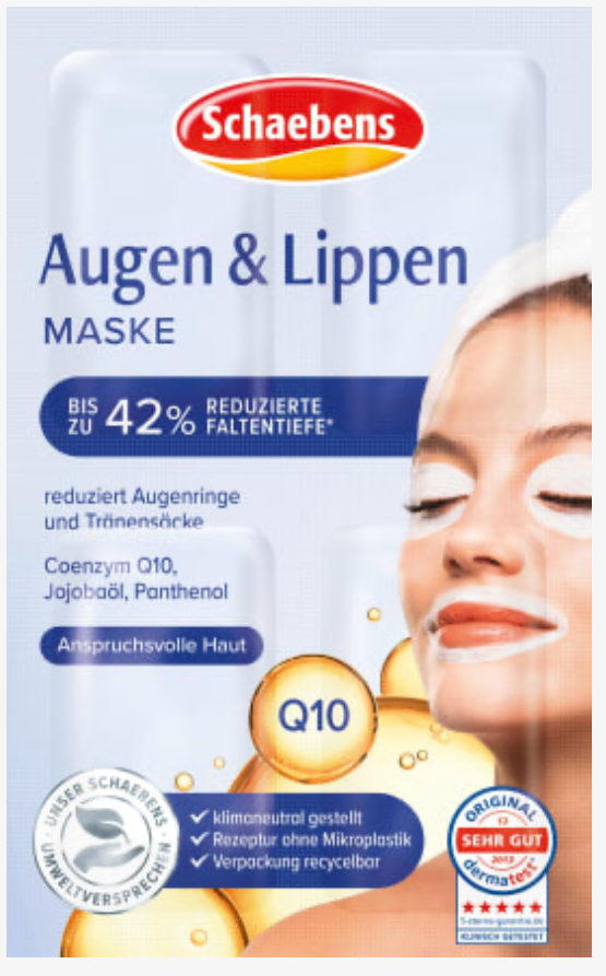 Schaebens Maske Augen & Lippen Maske (4x 1,5 ml), 6 ml / Mascarilla para ojos y labios