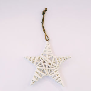 Deko-Hänger Stern weiß / colgante decoracion estrella blanco