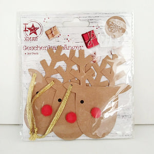 Geschenkanhänger Elch 3er / Etiqueta de regalo alce