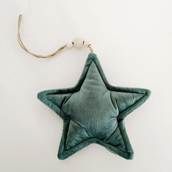 Plüschstern, grün / Estrella peluche, verde