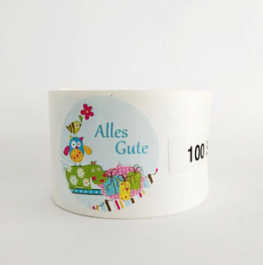 Sticker "Alles Gute", 100 Stück / Pegatinas para regalos