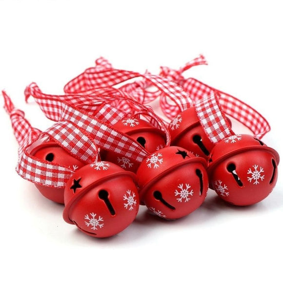 6x Campanitas rojas de navidad para colgar, 3cm / 6x Weihnachtsglöckchen zum Hängen