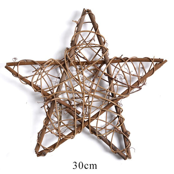 Estrella de ratán, Decoración de mimbre navideña, grande 30cm / Rattan Stern, Weidenstern 30 cm