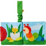 HABA - Buggybuch aus Stoff mit Beißelement - Regenbogen-Raupe, 6 Monate +