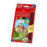 Lápices de colores - Ecolápiz triangular. 12 unidades + 2 Grafitos  /  Faber Castell