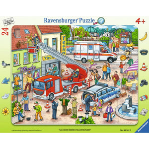 Ravensburger - Puzzle  Tierrettung, 24 Teile, Puzzle enmarcado rescate en la ciudad, 4-5 años