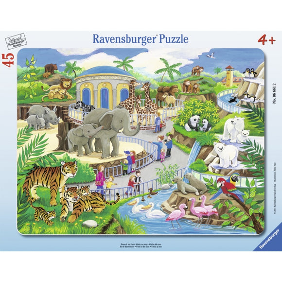 Ravensburger - Puzzle - Besuch im Zoo, 45 Teile 4+