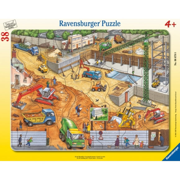 Ravensburger - Puzzle - An der Baustelle, 38 Teile 4+