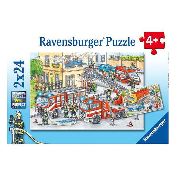Ravensburger - Puzzle Héroes en acción - 2x24, 4+