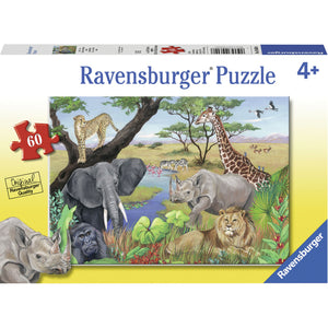 Ravensburger - Safari Puzzle 60 Teile / Animales africanos - 60 piezas, 4-6 años
