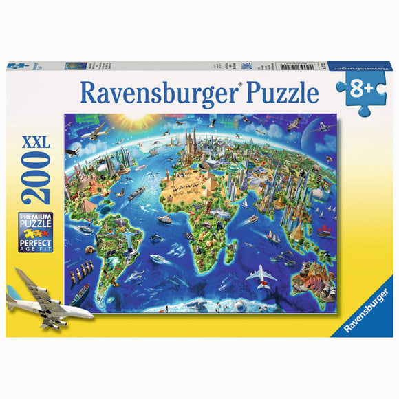 Ravensburger - Große, weite Welt / Puzzle XXL Monumentos del mundo - 200 piezas, 8+