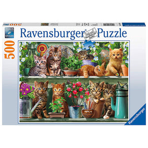 Puzzle Gatos en la estantería - 500 piezas, 10+