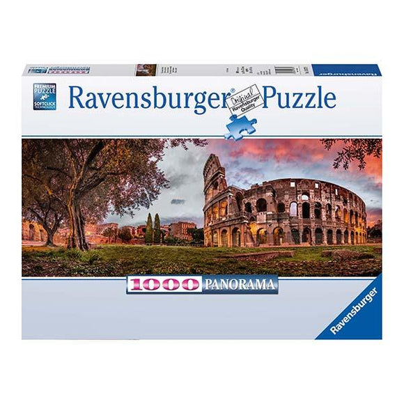Ravensburger - Puzzle panorámico - Atardecer en el coliseo, 1000 piezas