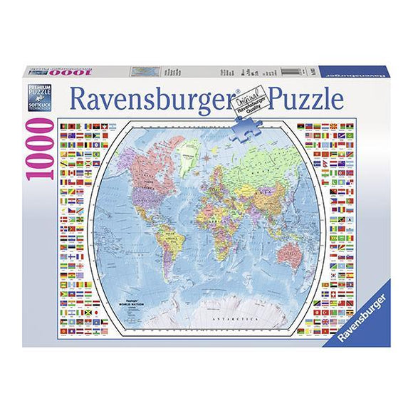 Ravensburger - Puzzle Mapa político - 1000 piezas, 14+