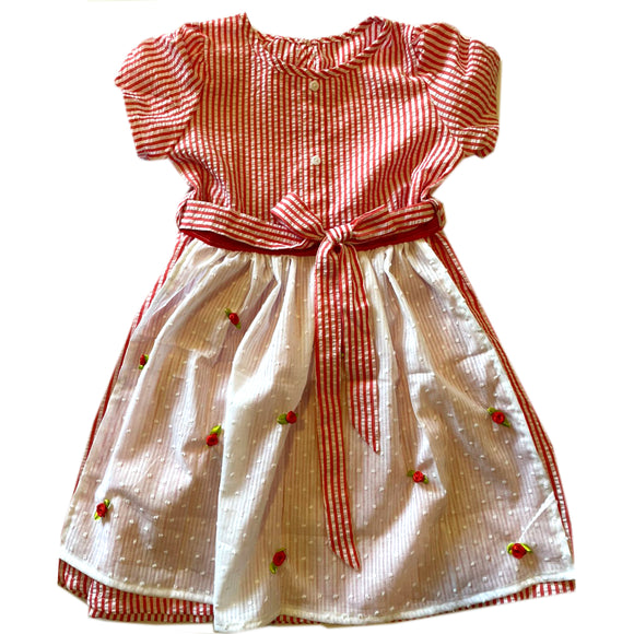 7 - 8 años (122-128cm) / Traje alemán para niñitas, vestido tradicional bávara con delantal / Kinder Dirndl mit Schürze