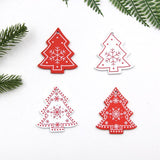 Colgantes de madera para navidad, MIX 8 unidades rojo y blanco / Hängedeko Weihnachten Holz rot, 8er Set und weiß