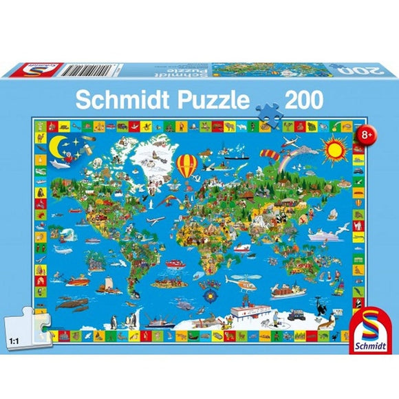 Schmidt Puzzle - 200 Teile, Deine bunte Erde / MUNDO FASCINANTE 8+ años