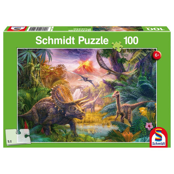Schmidt Puzzle - 100 Teile, Das Tal der Dinosaurier 6+