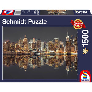 Schmidt Spiele - New York Skyline bei Nacht / PUZZLE NUEVA YORK EN LA NOCHE, 1000 piezas
