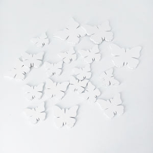 Holzschmetterlinge 18er Set / Mariposas blancas de madera set de 18