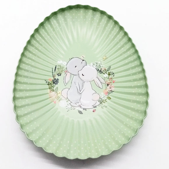 Osterteller Metall Eiform / Plato pascual de metal forma huevo 23x18