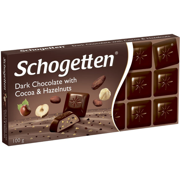 SCHOGETTEN DARK CHOCOLATE  & HAZELNUTS 100gr