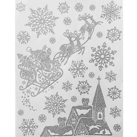 Weihnachtliche Fensterfolie Glitter / Adhesivos para ventanas de vidrio