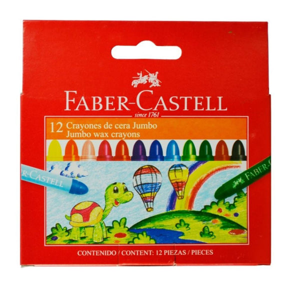 Lápices de cera gruesos - Crayones de cera jumbo x12 - Faber Castell