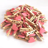 10x Clips de madera con corazón, mini pinzas / 10x Wäscheklammern mit Herz