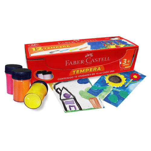 Faber Castell - TEMPERA 12 COLORES FABER
