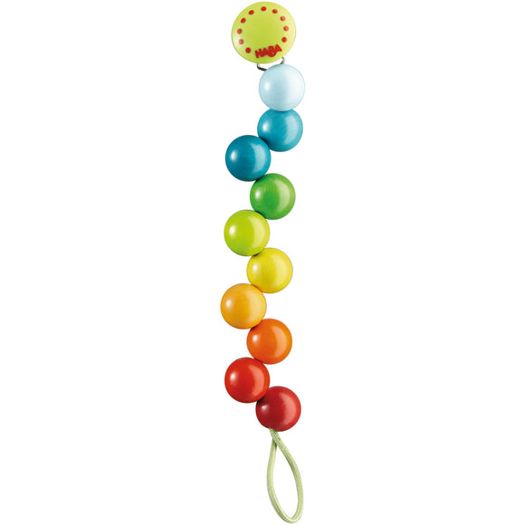 HABA - Schnullerkette Regenbogen-Perlen / PORTA CHUPETE PELOTAS DE COLORES 0+