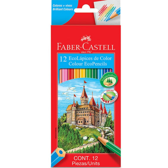 Lápices de colores - Ecolápiz triangular. 12 unidades /  Faber Castell