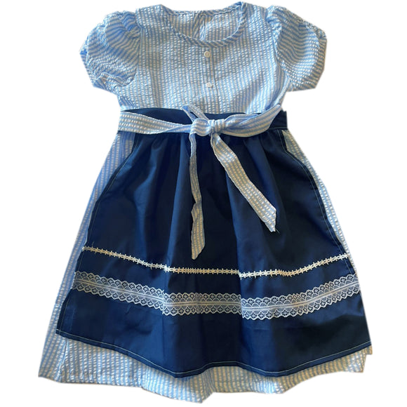 7 - 8 años (122-128cm) / Traje alemán para niñitas, vestido tradicional bávara con delantal / Kinder Dirndl mit Schürze
