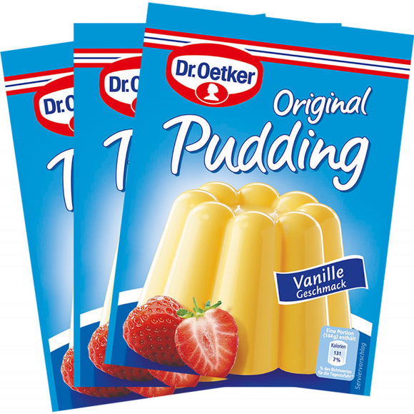 Dr. Oetker Pudding Vanille 3er / Pudín sabor vainilla, 3 bolsas