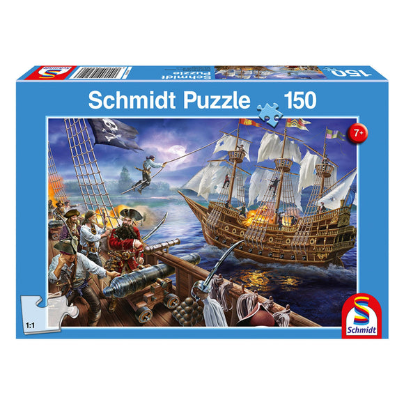 Schmidt Spiele - Puzzle 150 /  AVENTURAS CON LOS PIRATAS 7-10 años
