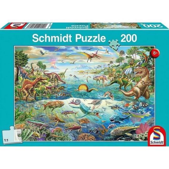 Schmidt Puzzle - Entdecke die Dinosaurier, 200 / DESCUBRE LOS DINOSAURIO 8-11