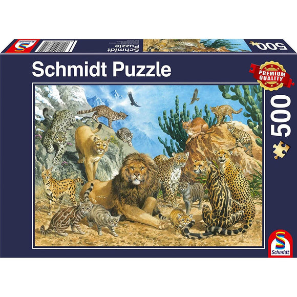 Schmidt Spiele - Puzzle Grandes Felinos /  Grosskatzen, 500 Piezas