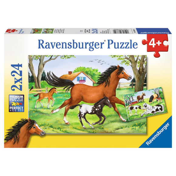 Ravensburger - Puzzle Set  2x24 - Welt der Pferde / Caballitos, 4-6 años