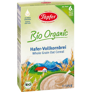 Töpfer Getreidebrei Bio-Hafer-Vollkornbrei ab dem 6. Monat, 175 g