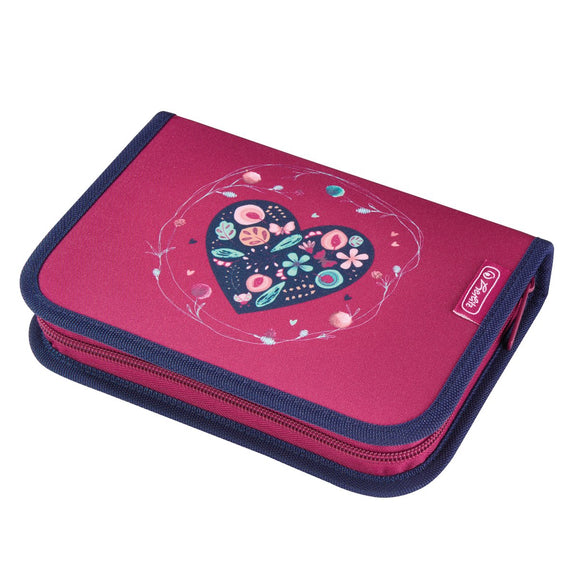 Herlitz - Estuche escolar, 19 piezas, Corazón/  Schüleretui mit 1 Klappen 19 tlg. HERZ