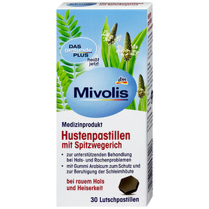 Mivolis Husten-Pastillen mit Spitzwegerich, 30 St / Pastillas para la garganta y la tos