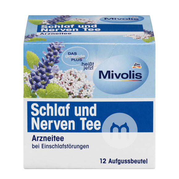 Mivolis Arznei-Tee, Schlaf und Nerven Tee, 18 g / Infusion para la noche y los nervios