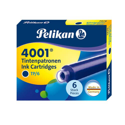 Pelikan Tintenpatronen 4001 TP/6 /  Cartucho de tinta Azul Real, 6 Piezas